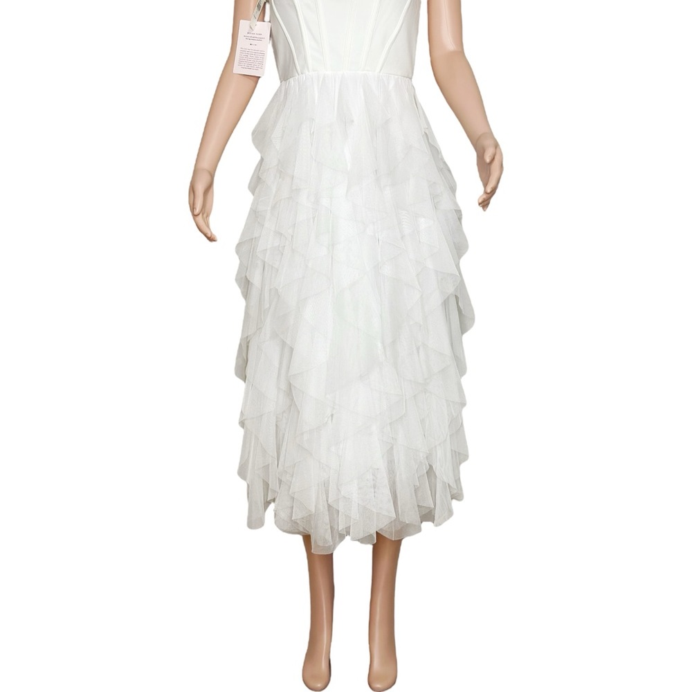 BHLDN Jada Tiered Tulle Midi Dress, White, Small - Picture 13 of 14